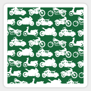 Motorcycle Collection Green Background Sticker